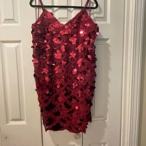 Salt size large burgundy sequin dress